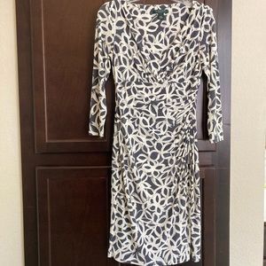 Lauren Ralph Lauren Dress. Size 4. Dark Gray and White